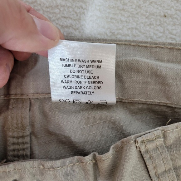 Key Ripstop Dungaree Pants Mens Beige Cargo Utility Work Pants Sz 36 x 30 New - Picture 10 of 16